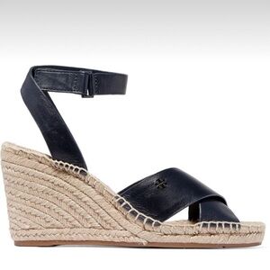 TORY BURCH Bima Wedge Espadrille Sandal in Bright Navy size 7